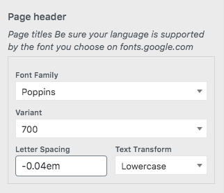 Font family control