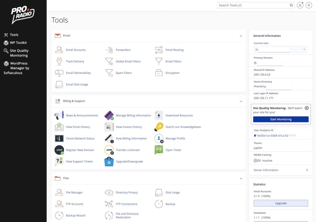cpanel pro radio